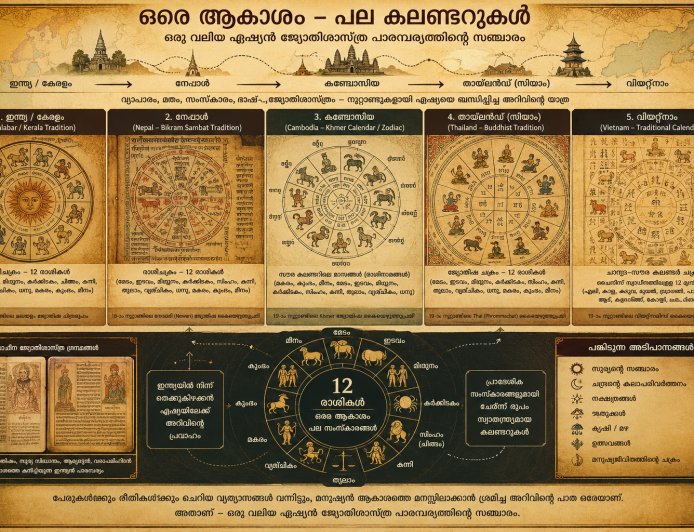 ഒരേ ആകാശം, പല കലണ്ടറുകൾ: കേരളം മുതൽ നേപ്പാൾ, കംബോഡിയ വരെ.